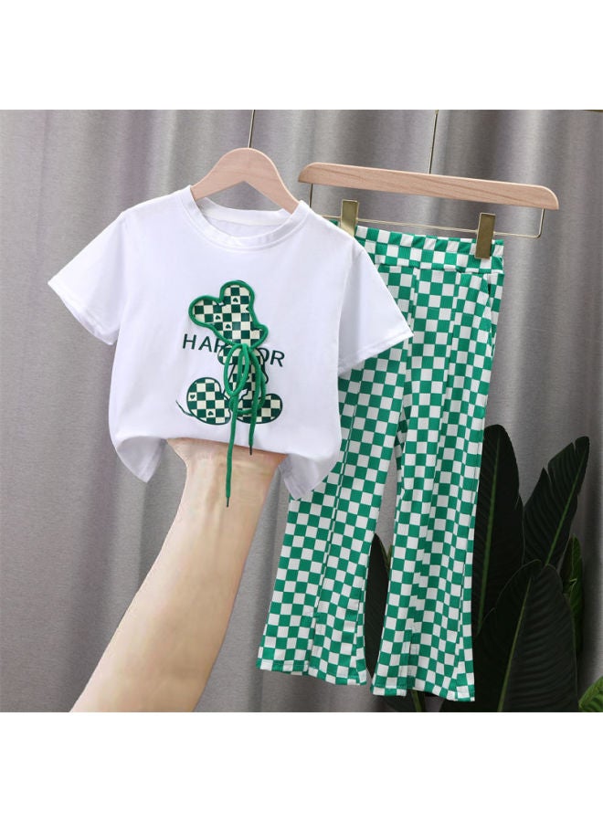 Girls' Sports Suit Summer New Trendy Children's Short-sleeve T-shirt Casual Two-piece Set For Kids