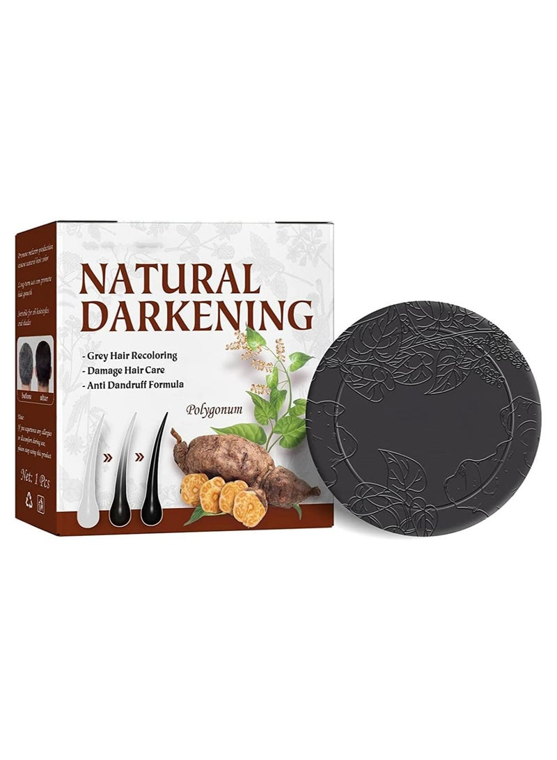 Natural Organic Natural Polygonum Multiflorum Black Shampoo Bar (Pack of 2) | Natural Hair Darkening Shampoo | Promotes Hair Growth & Prevents Hair Loss | Herbal Essence Bar for Moisturizing & Repairing Damaged Hair - Image 2