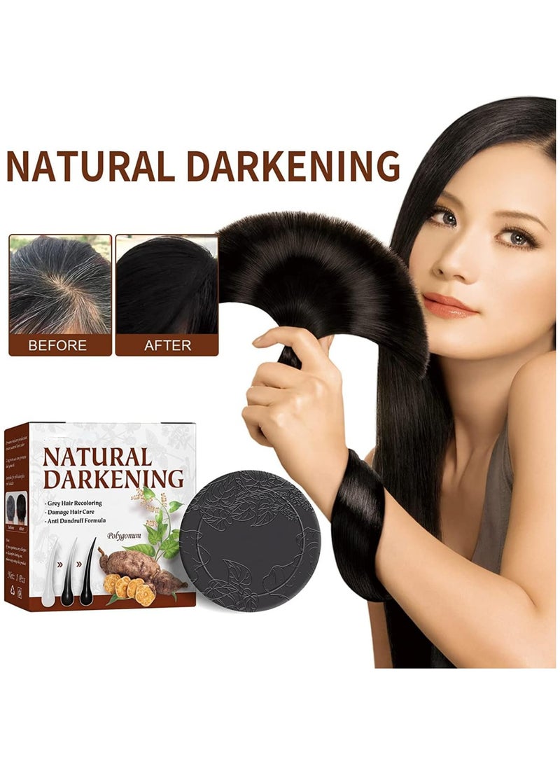 Natural Organic Natural Polygonum Multiflorum Black Shampoo Bar (Pack of 2) | Natural Hair Darkening Shampoo | Promotes Hair Growth & Prevents Hair Loss | Herbal Essence Bar for Moisturizing & Repairing Damaged Hair - Image 5
