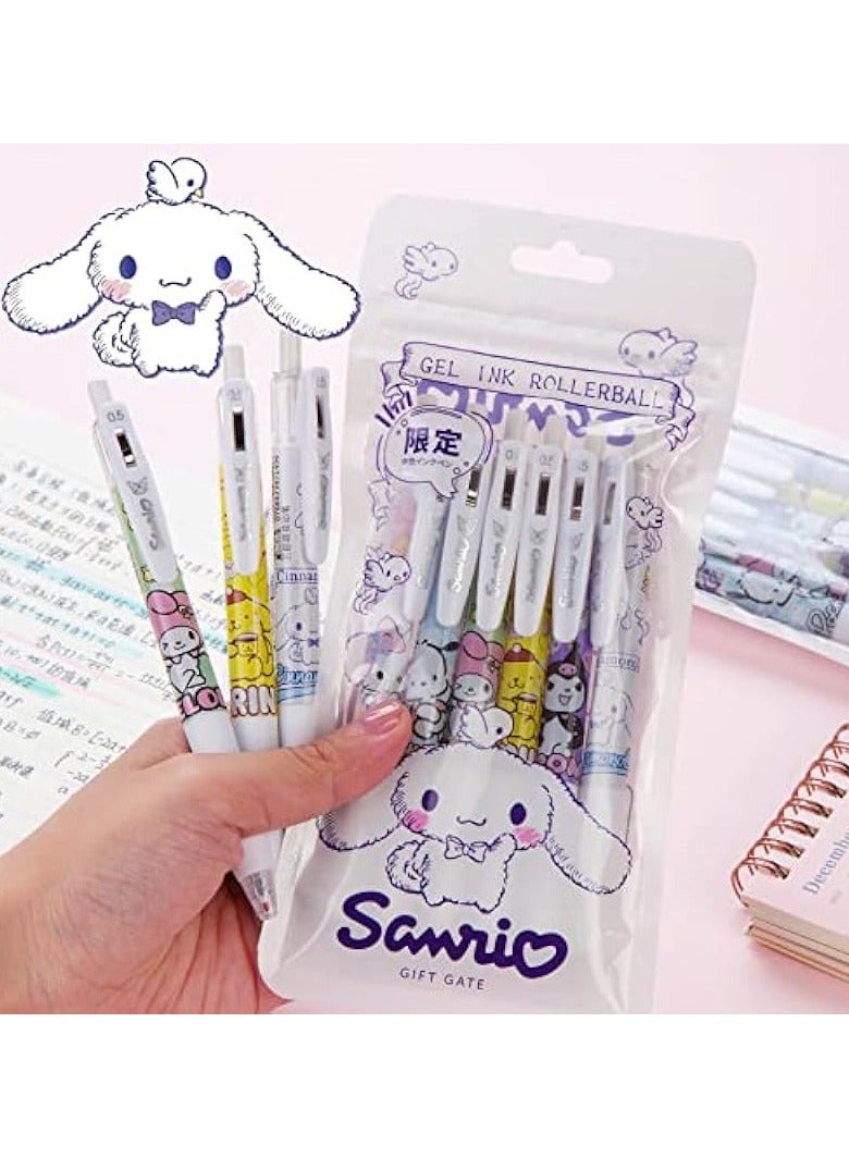 Sanrio Set of 6 Kuromi 0.5mm Press Sign Pens,  Pompom Purin Girls Student Anime Melody Pachacco Cinnamoroll Pen  - Image 4