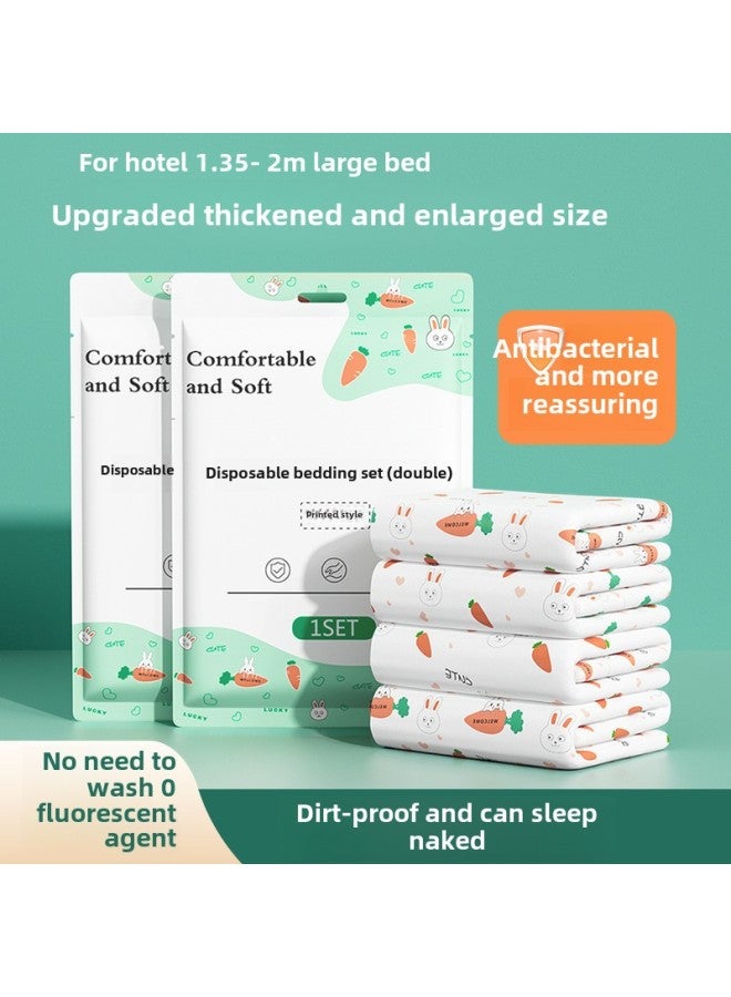 Disposable Bed Sheet Quilt Cover Pillowcase Quilt Cover Double Four-piece Travel Hotel Travel Bedding Dirty Bath Towel-Color:Bath Bag 10 Packs - Image 2