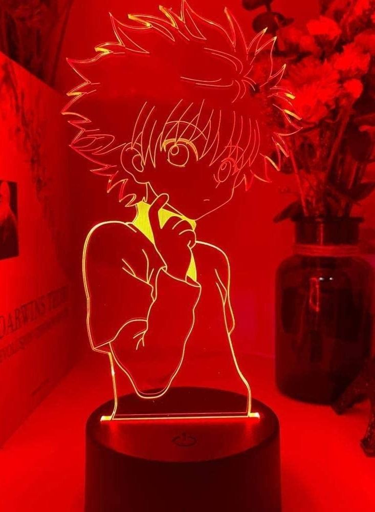 althiqahkey 3D Night Light Illusion Led Anime Silhouettes of Killua Figurine Lamp From Hunter X Hunter Otaku Sensor Manga Fans Room Decor 16 Color Remote  - Image 4
