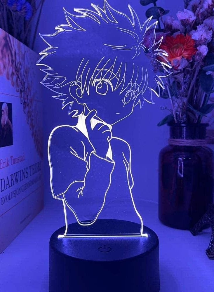 althiqahkey 3D Night Light Illusion Led Anime Silhouettes of Killua Figurine Lamp From Hunter X Hunter Otaku Sensor Manga Fans Room Decor 16 Color Remote  - Image 1