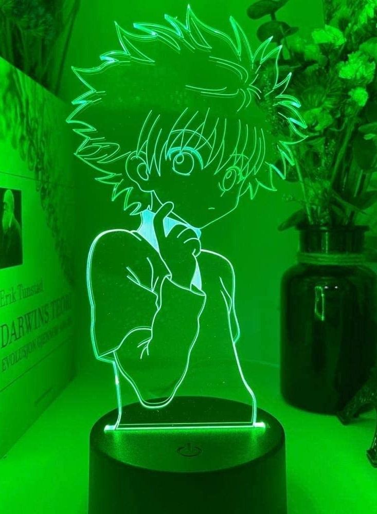 althiqahkey 3D Night Light Illusion Led Anime Silhouettes of Killua Figurine Lamp From Hunter X Hunter Otaku Sensor Manga Fans Room Decor 16 Color Remote  - Image 3