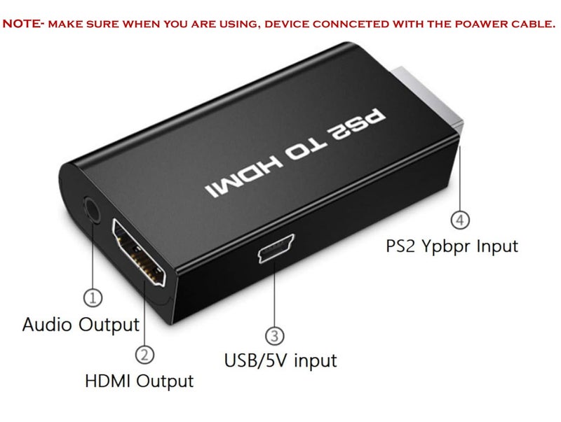 Etzin PS2 to HDMI Converter Supports All PS2 Display Modes with 3.5mm Audio Converter 313GA - Image 2
