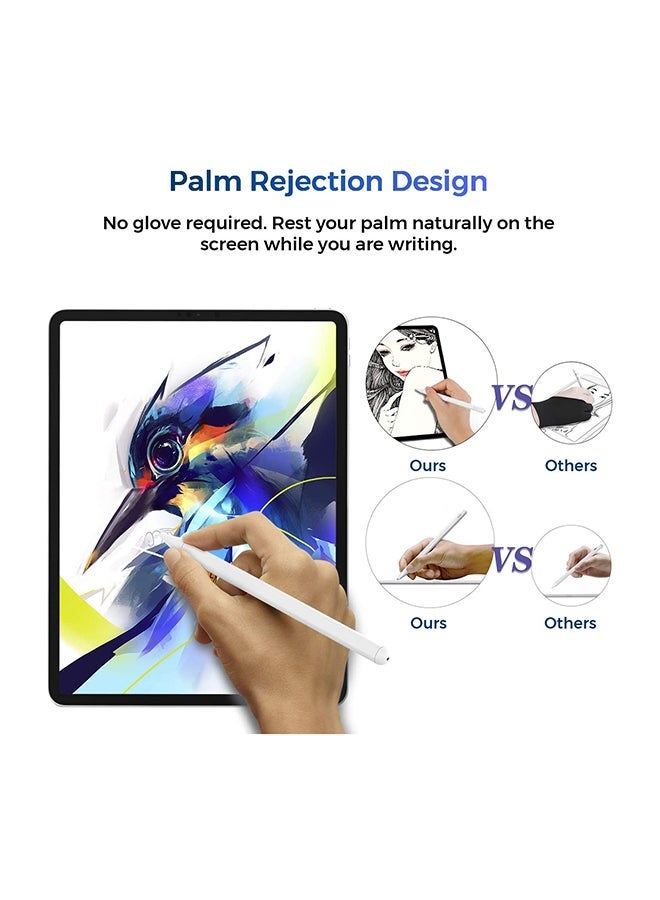 قلم ستايلس لجهاز آيباد مع رفض راحة اليد - أبيض - Image 2