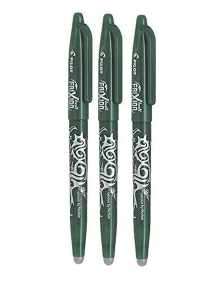 PILOT قلم حبر جاف قابل للمسح من بايلوت فريكسون 0.7 مم رأس قلم 0.35 مم خط BL-FR7 (عبوة من 3) - أخضر