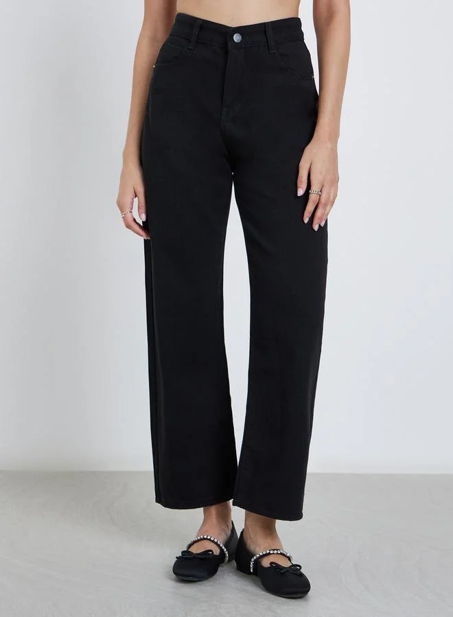Styli Styli High Rise Wide Leg Jeans