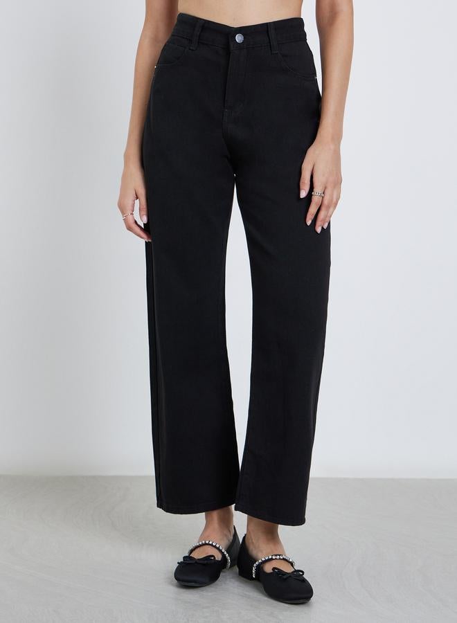 ستايلي بنطال جينز بقصة أرجل واسعة - Image 2