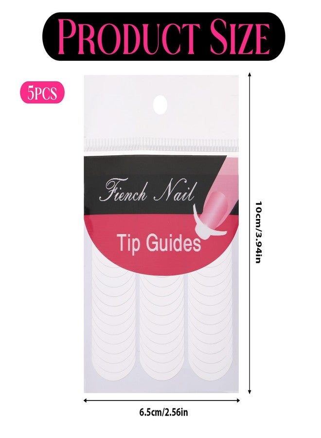 Prasacco French Tip Nail Stickers, 240 Pcs White French Manicure Strips, Self-Adhesive Moon Shape Design, DIY Nail Stickers and Decals - Image 2