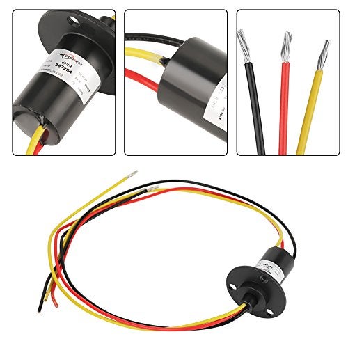 Hilitand 3 Wires Electrical Slip Ring Collector, 250RPM 15A Mini Slip Ring 3 Wires 0-600V Electrical Slip Ring for Wind Turbine Power Generator - Image 4