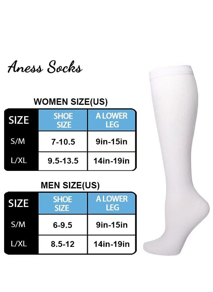 Generic - Compression Socks for Women and Men Circulation (3 Pairs) - Best Support for Running, Football and Basketball,and Outdoor Cycling Polyester Over-The-Knee Socks,Nurses Recovery Cycling Flight - Image 1
