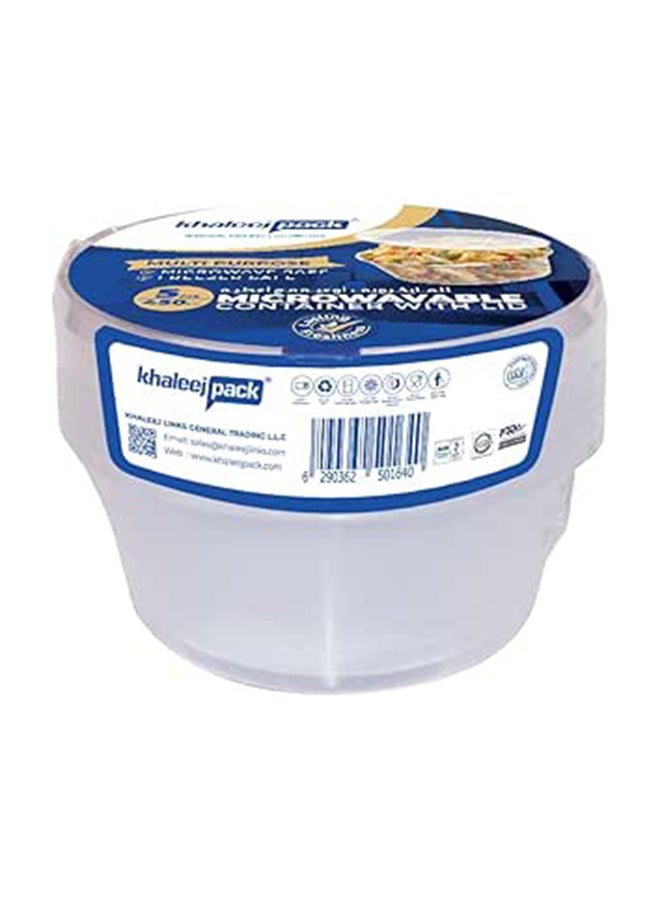 Khaleej Pack 450 مل ، 5 قطع حاوية ميكروويف دائرية قابلة للتصرف لتخزين الطعام مع أغطية - Image 1