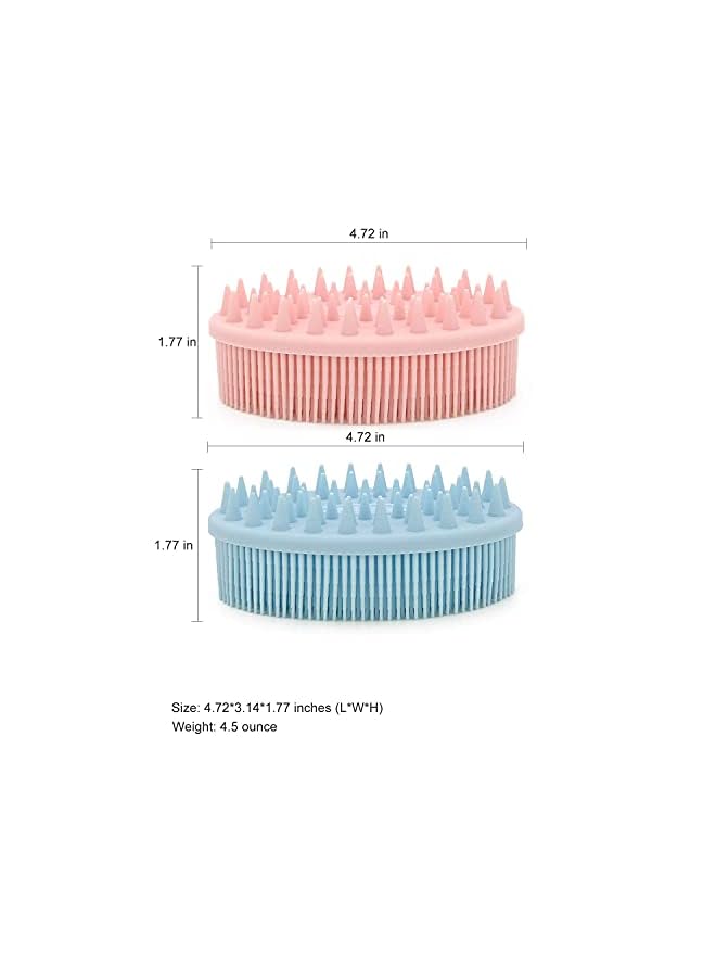 KASTWAVE Upgrade 2 In 1 Bath And Shampoo Brush Silicone Body Scrubber For Use In Shower Exfoliating Body Brush Premium Silicone Loofah Head Scrubber Scalp Massager Brush Wet And Dry Easy To Clean - Image 2
