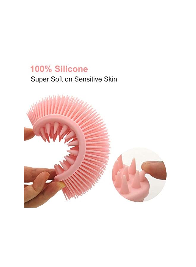 KASTWAVE Upgrade 2 In 1 Bath And Shampoo Brush Silicone Body Scrubber For Use In Shower Exfoliating Body Brush Premium Silicone Loofah Head Scrubber Scalp Massager Brush Wet And Dry Easy To Clean - Image 3