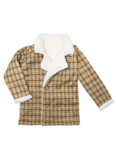 Baby fur lined jacket with collar