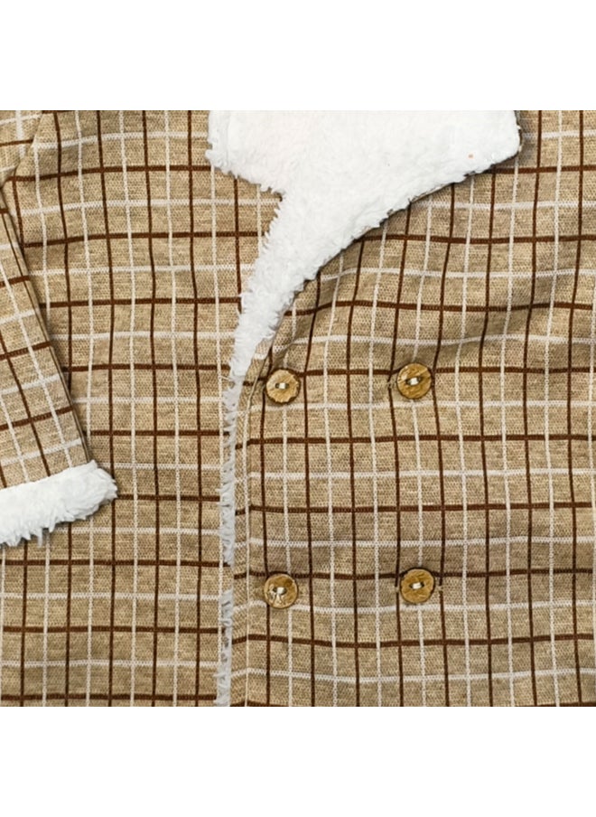BabyShoora - Baby fur lined jacket with collar - Image 1