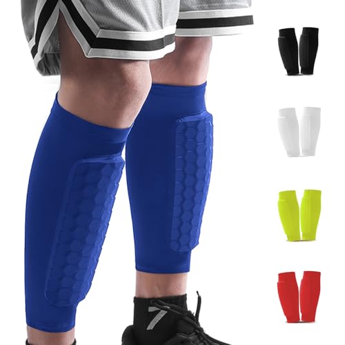 BIRDDIE Soccer Shin Guards Shin Pads for Kids Youth Adult, Calf Compression Sleeve with Honeycomb Pads, Support for Shin Splint Baseball Boxing Kickboxing MTB - Image 1