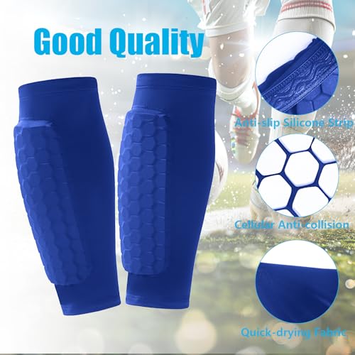 BIRDDIE Soccer Shin Guards Shin Pads for Kids Youth Adult, Calf Compression Sleeve with Honeycomb Pads, Support for Shin Splint Baseball Boxing Kickboxing MTB - Image 4