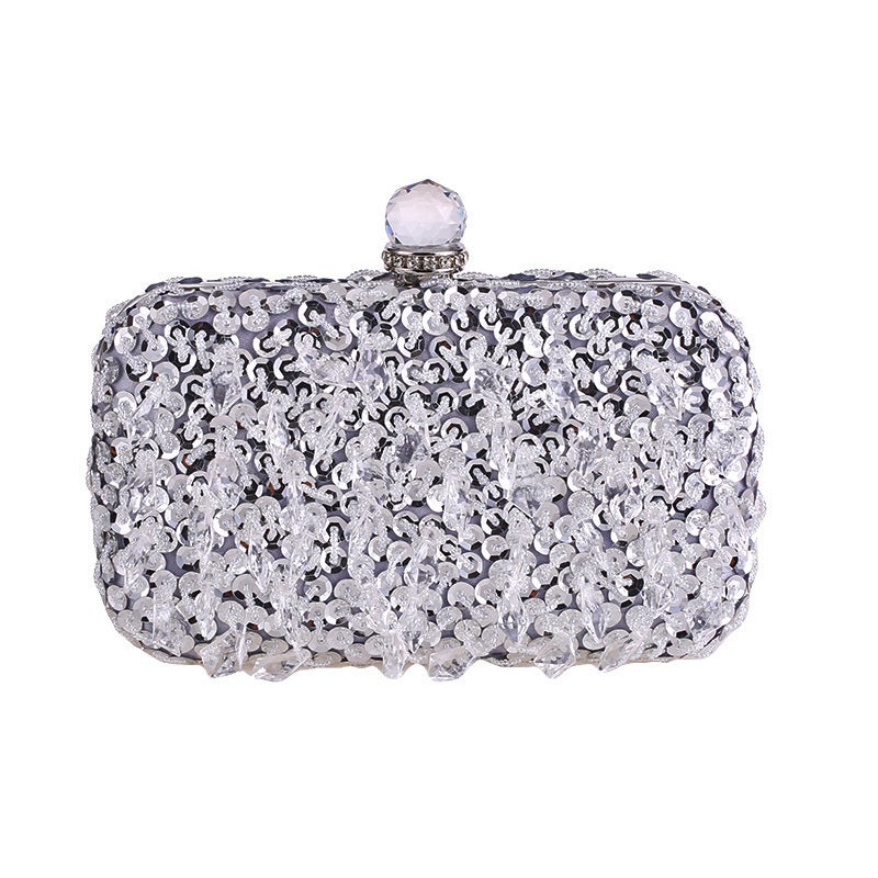 E-Commerce Source New Women'S Beaded Evening Bag Clutch Hard Box Small Square Bag Women'S Gift Bag 8801 - Image 5