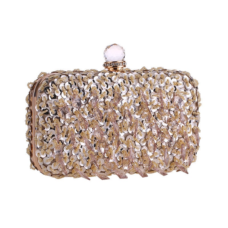 E-Commerce Source New Women'S Beaded Evening Bag Clutch Hard Box Small Square Bag Women'S Gift Bag 8801 - Image 4