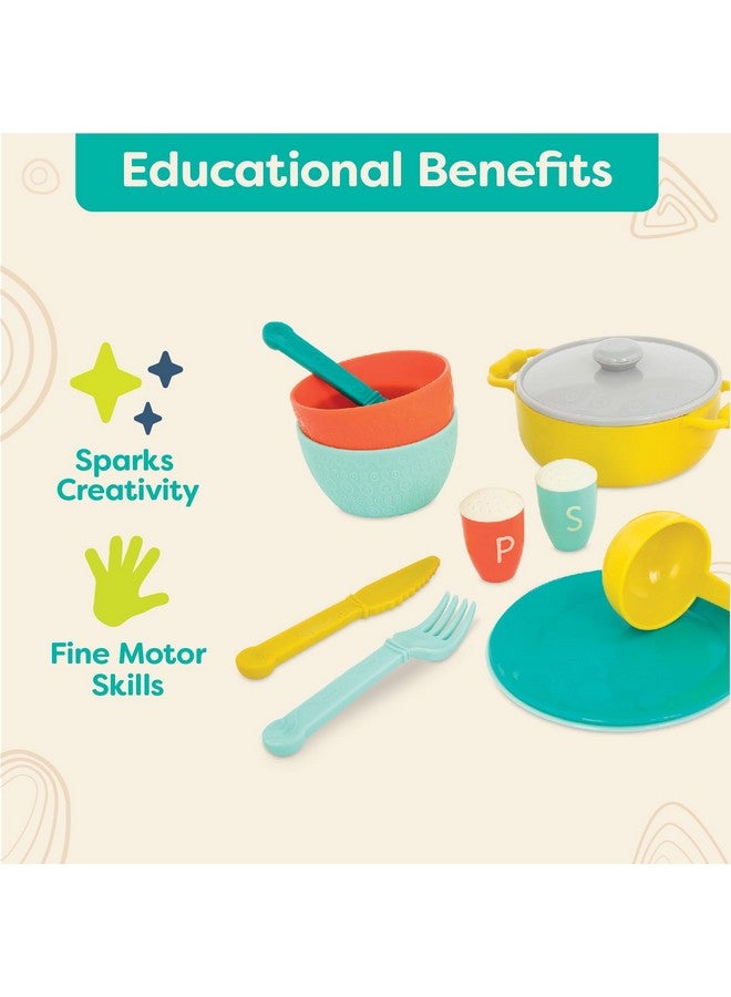بي. تويز - ألعاب المطبخ - أدوات الطبخ والأطباق والأواني - مجموعة ألعاب مكونة من 33 قطعة للأطفال - ألعاب تظاهرية - 3 سنوات فما فوق - مجموعة مطبخ الشيف الصغير - Image 3