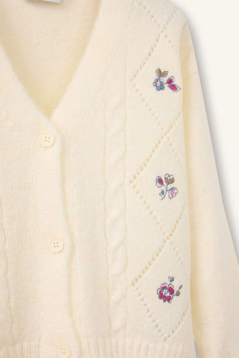 DeFacto Baby Girl Embroidered Cardigan