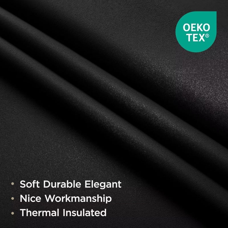 Joydeco Blackout Curtains for Bedroom,Black Out Curtains 84 Inch Long, Black Drapes with Grommets, Noise Reducing Energy Saving Thermal Insulated & Wrinkle-Free Drapes for Living Room, 2 Panels - Image 2