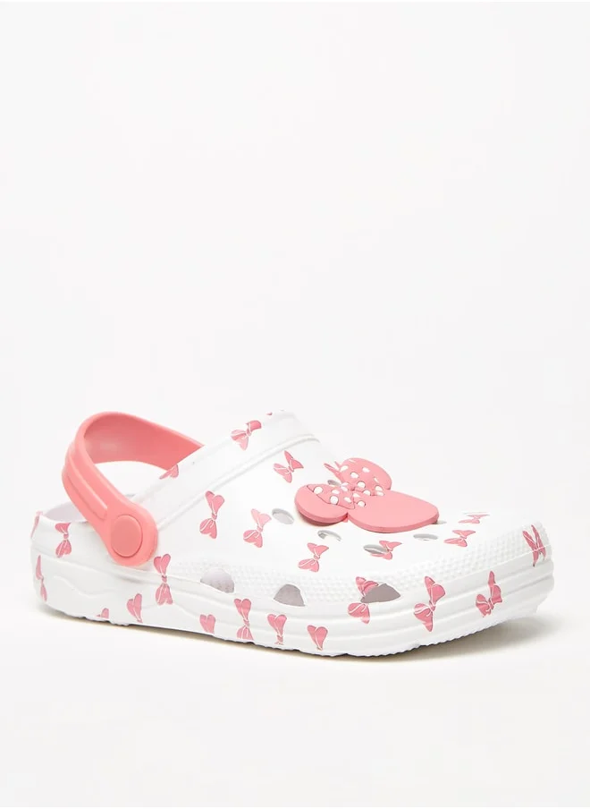 ديزني Girls Minnie Mouse Applique Detail Clogs