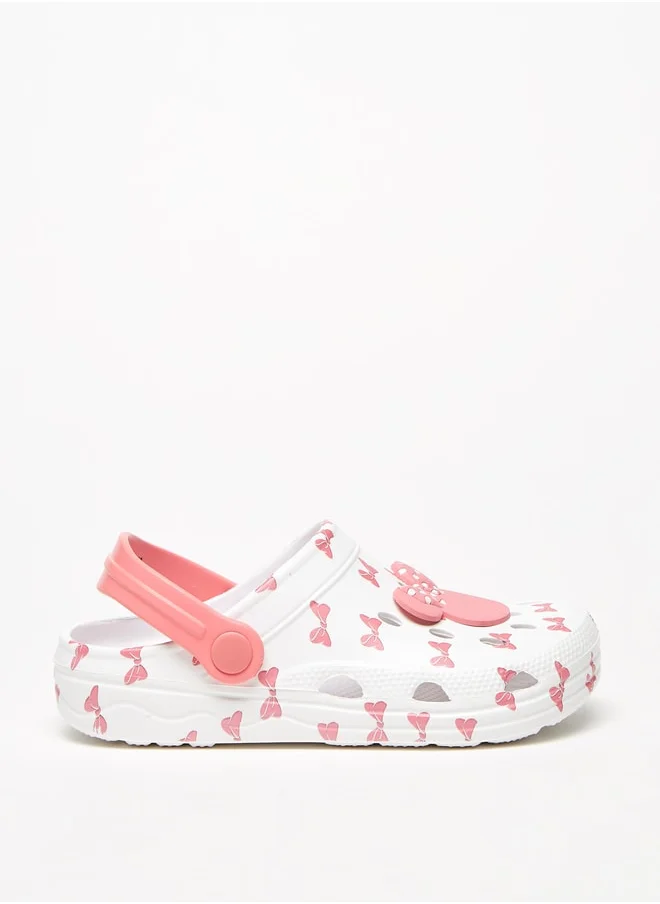 Disney Girls Minnie Mouse Applique Detail Clogs