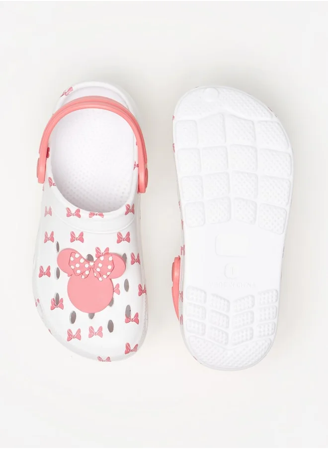 Disney Girls Minnie Mouse Applique Detail Clogs