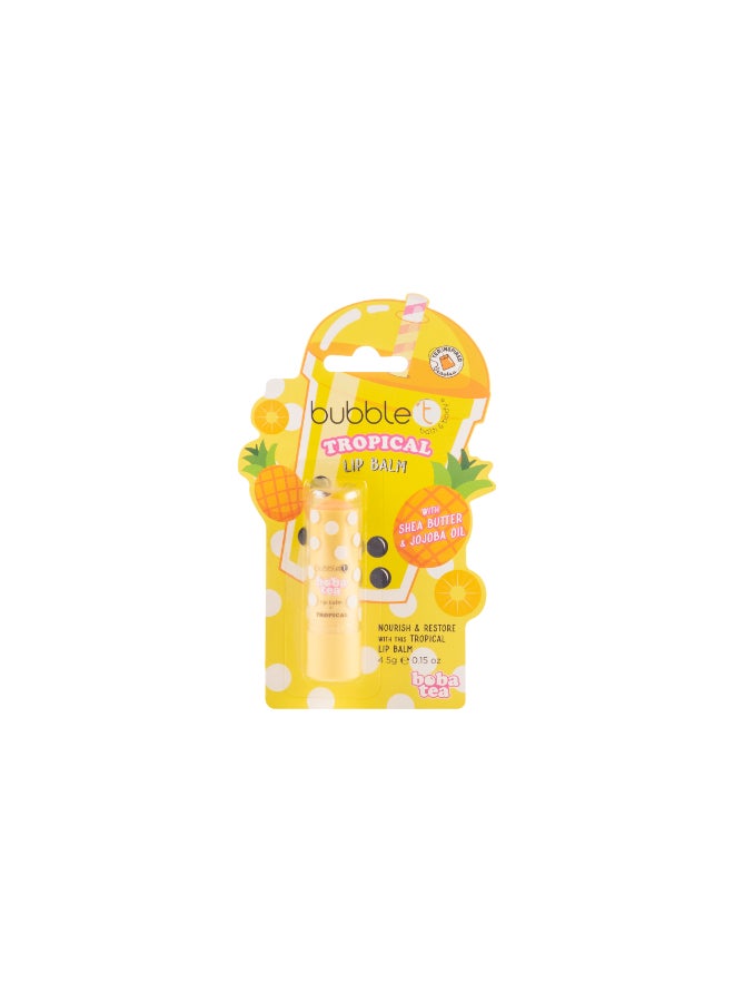 Bubble T Tropical Fruit Lip Balm - Softens & Smooths Lips, Delivers a Sweet & Exotic Scent (10 ml) - Image 1