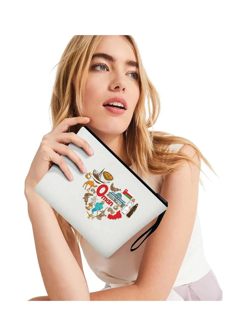 Oman National Day Cosmetic Bag - Celebrate Oman in Style - Makeup Bag - Full Zipper Pouch - Image 4