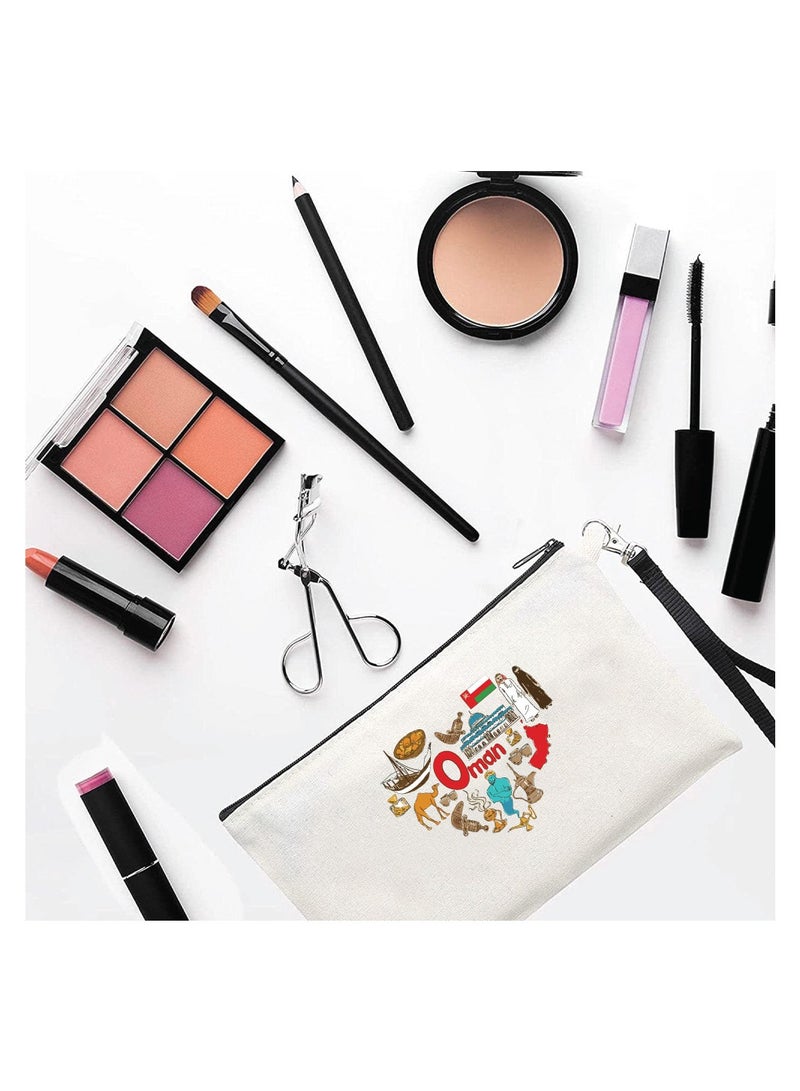 Oman National Day Cosmetic Bag - Celebrate Oman in Style - Makeup Bag - Full Zipper Pouch - Image 2