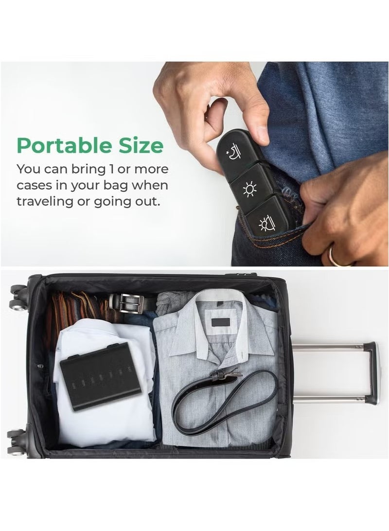 Weekly Pill Organizer 3 Times a Day, Portable Travel Pill Box 7 Day with Large Pill Containers, Light-Proof Pill Case for Vitamins, Medication, Supplements and Fish Oils (Black) - Image 5