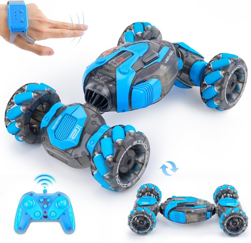 GLEVAR Remote Control Car for Kids | RC Stunt Car with Gesture Control | Double-Sided Driving, 2.4GHz Drift Technology, LED Lights & Music, Perfect Gift for Boys Age 5-12 Birthday Surprise - Image 1
