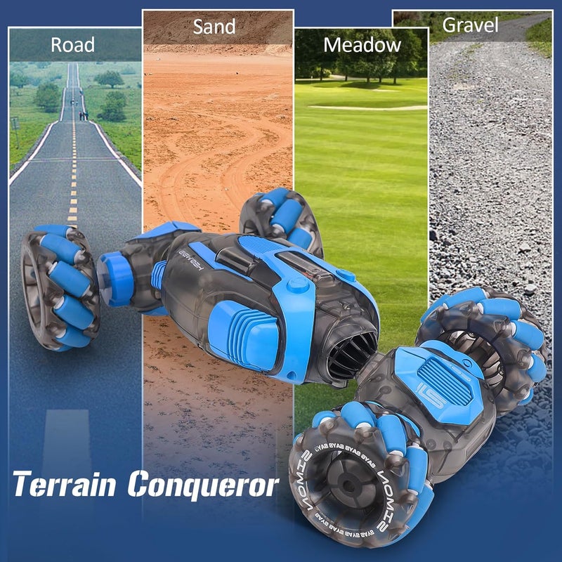 GLEVAR Remote Control Car for Kids | RC Stunt Car with Gesture Control | Double-Sided Driving, 2.4GHz Drift Technology, LED Lights & Music, Perfect Gift for Boys Age 5-12 Birthday Surprise - Image 5