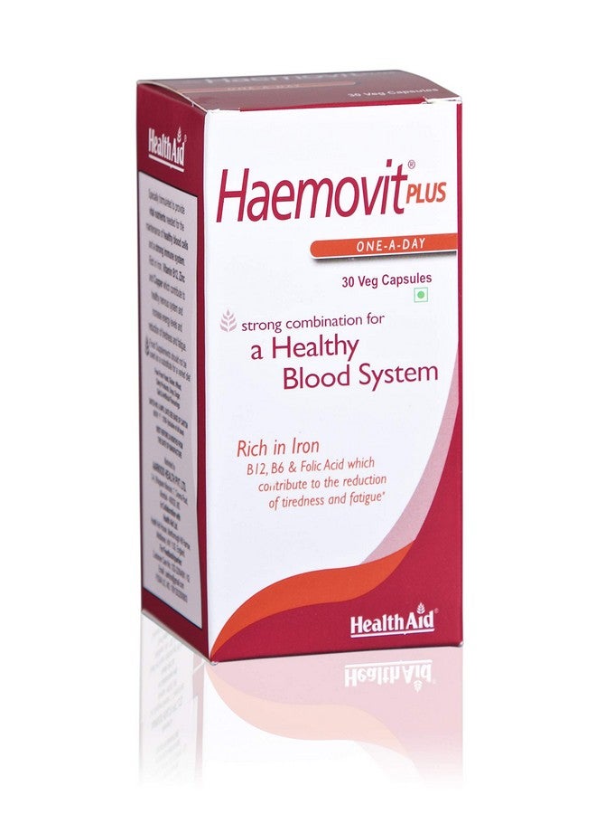 Health Aid HealthAid Haemovit Iron & Folic Acid Supplement for Women & Men with Vitamin B12 |Supports Blood Health & Reduced Fatigue - 30 Vegetarian Capsules - Image 4