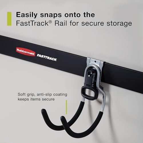 Rubbermaid FastTrack Utility Hook Garage Wall/Tool Hanger Wall Mount and Heavy Duty Tool Hanger for Home/Garage/Wall/Shed Organization - Image 4