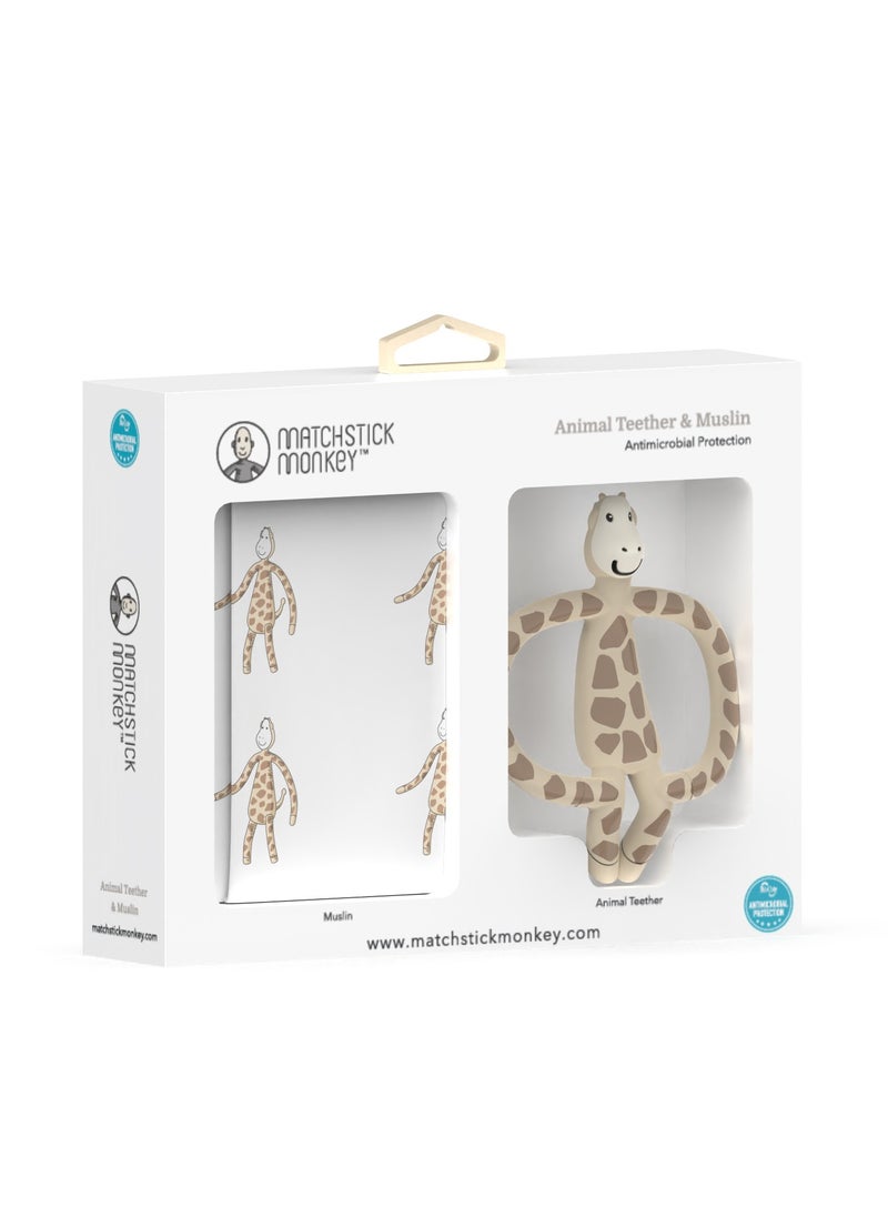 MATCHSTICK MONKEY - Teether & Muslin Set Gigi Giraffe - Image 1