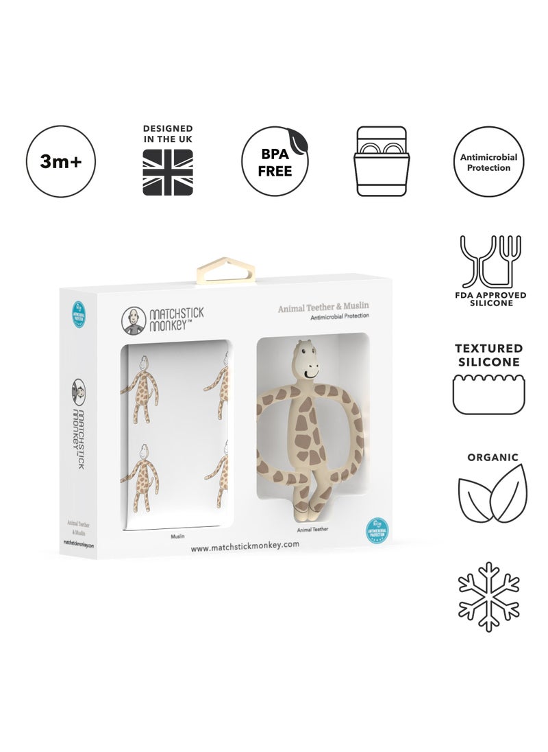 MATCHSTICK MONKEY - Teether & Muslin Set Gigi Giraffe - Image 1