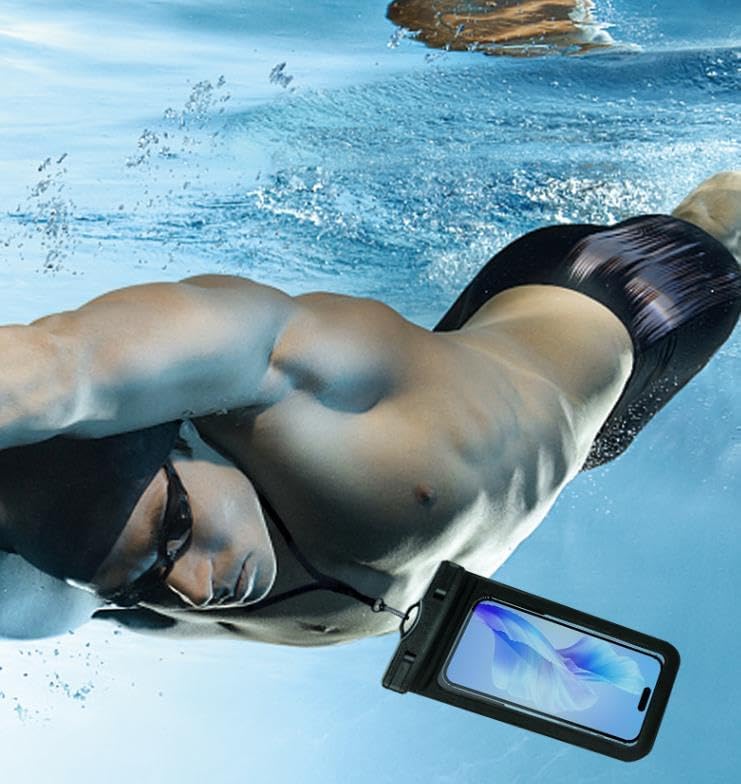 Waterproof Phone Pouch,IPX8 Waterproof Phone Case for Swimming,Underwater Phone Case for iPhone 15/14/13/12 Mini/Pro/Pro MAX/11/XS/XR/8 Plus/7 Plus,Samsung Galaxy Note,Huawei (2 pieces) (Blue) - Image 5