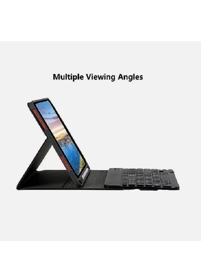 حافظة لوحة مفاتيح لجهاز iPad الجيل العاشر مقاس 10.9 بوصة 2022، غطاء لجهاز iPad الجيل العاشر مزود بلوحة مفاتيح بلوتوث، غطاء لوحة مفاتيح مع حامل قلم لجهاز iPad الجيل العاشر (A2696/A2757/A2777)