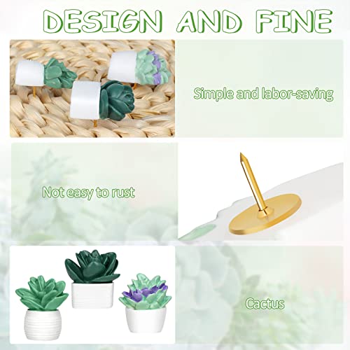 Utron 20 Pieces Cute Succulent Plants Decorative Push Pins Colorful Floret Thumbtacks for Photo Wall, Feature Wall, Whiteboard, Cork Board, Map, Bulletin Board, Office or Home (Three Assorted Styles) - Image 3