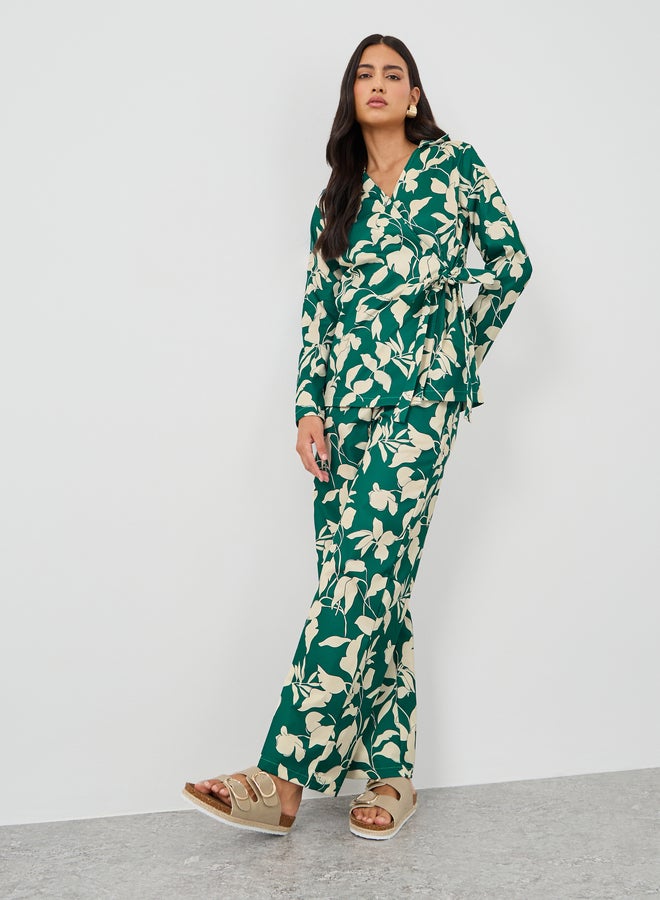 Styli Styli Printed Tie-Up Shirt and Pants Co-Ords - Image 1