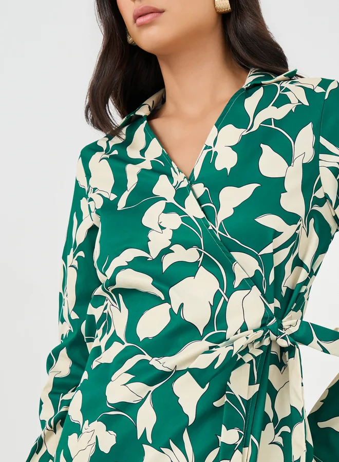 Styli Styli Printed Tie-Up Shirt and Pants Co-Ords
