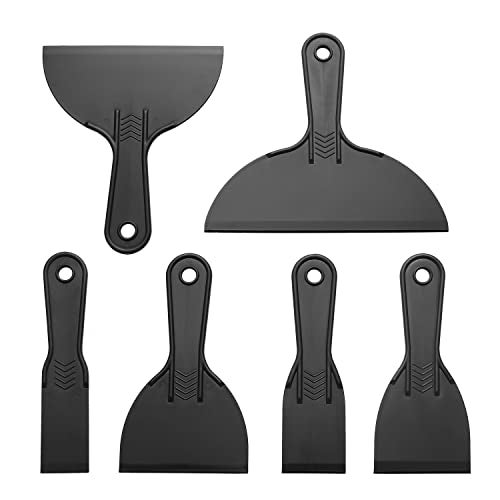 Harniruco 6 Pack Putty Knife, Flexible Plastic Paint Scraper Tool for Spackling,Putty Knife Set, Spreader, Spackle Tool, Plastic Putty Knife Scraper, Scraper Tool, Putty Scraper - Image 1