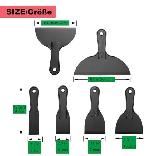 Harniruco 6 Pack Putty Knife, Flexible Plastic Paint Scraper Tool for Spackling,Putty Knife Set, Spreader, Spackle Tool, Plastic Putty Knife Scraper, Scraper Tool, Putty Scraper - Image 5