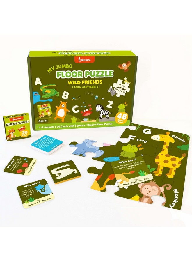 Shumee Shumee My Jumbo Floor Puzzle - Wild Friends- 30 Cards with 8 Games - 48 Pieces  - Image 1
