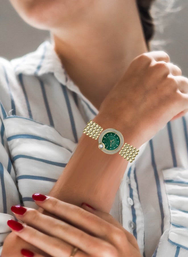 MARTINI Embellished Circle Green Dial Analog Watch - Image 2